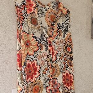 Floral Sleeveless Button-Up Dress